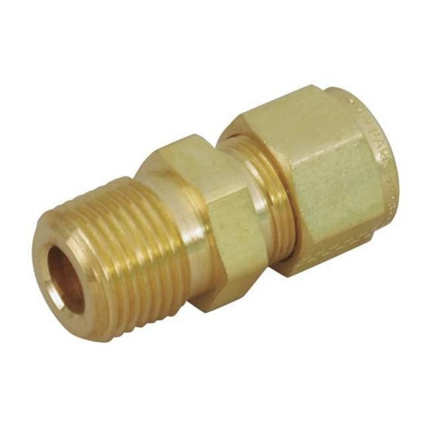Parker 1/4" A-LOK x 1/8" MNPT Brass Straight Connector 2MSC4N-B