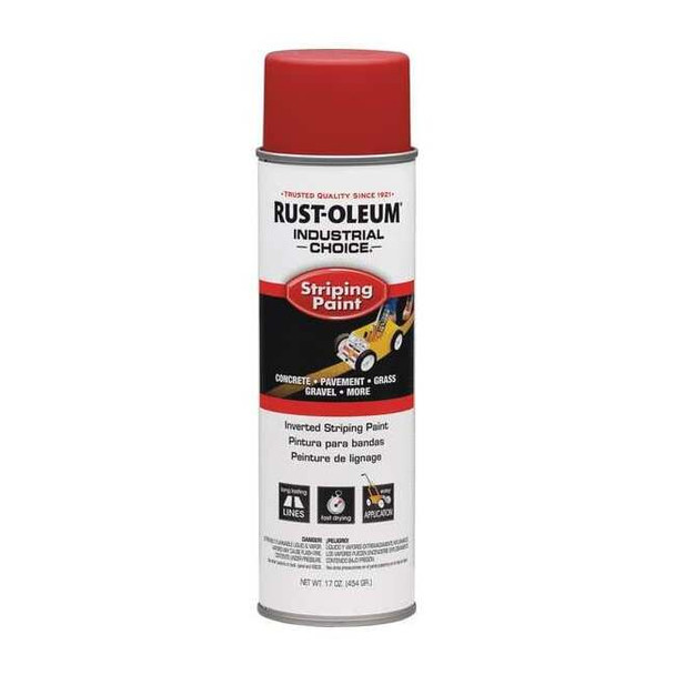 Rust-Oleum Industrial Choice Striping Paint, 18 oz, Red, Solvent -Based 1665838