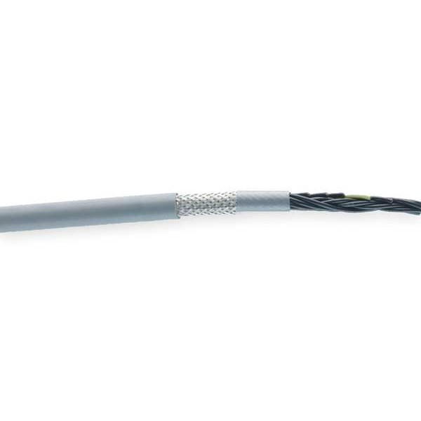 Chainflex Control Cable, 14 AWG, 4 C, Gray, PVC, 600 V, 100 ft CF140US-25-04-100