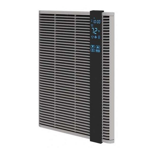 Recessed Electric Wall-Mount Heater, Recessed, 200 to 1500 W, 120V AC, Gray