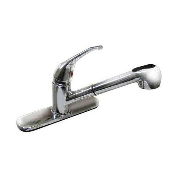Straight Kitchen Faucet, Manual, Single Hole Only Mount, 1 Hole