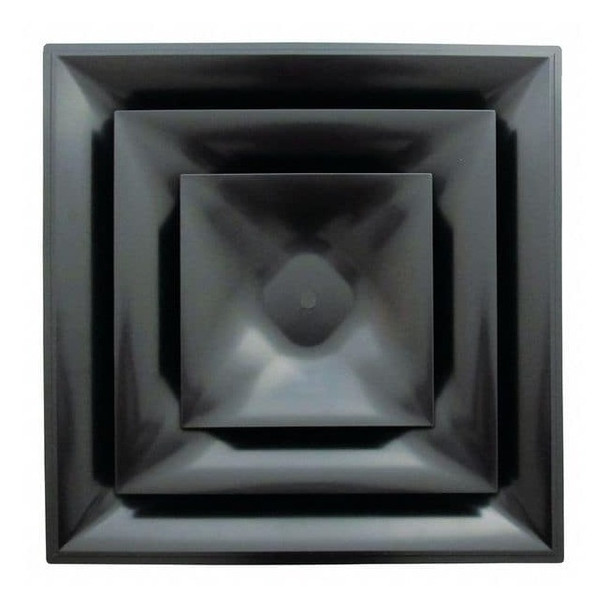 American Louver 12 in Square 3 Cone Diffuser, Black STR-C-12BK