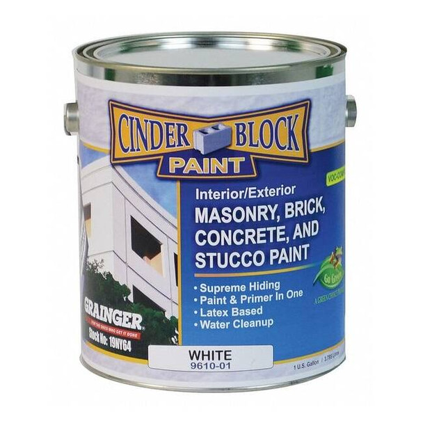 Rae Exterior Paint, Flat, Water Base, White, 1 gal 9610-01