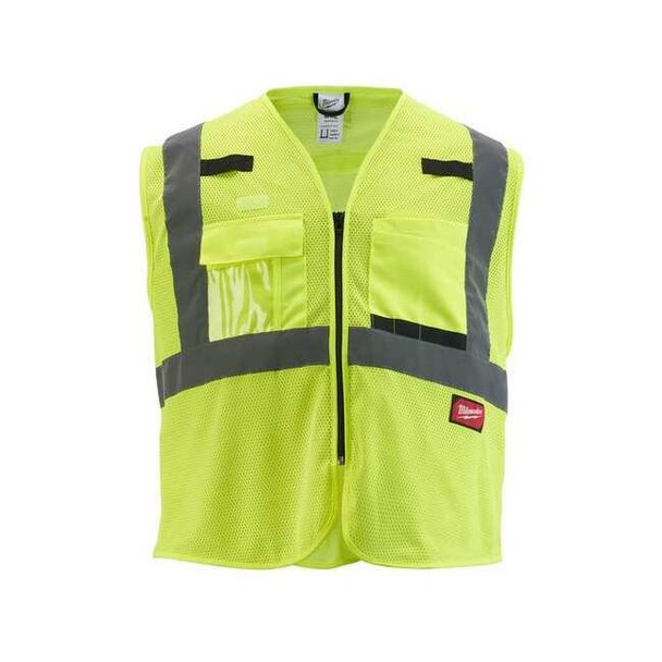 Class 2 High Visibility Yellow Mesh Safety Vest - 2X-Large/3X-Large