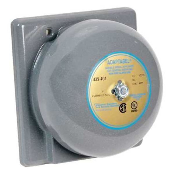 Edwards Signaling Bell,12VDC,0.125A,Gray 435-4E1