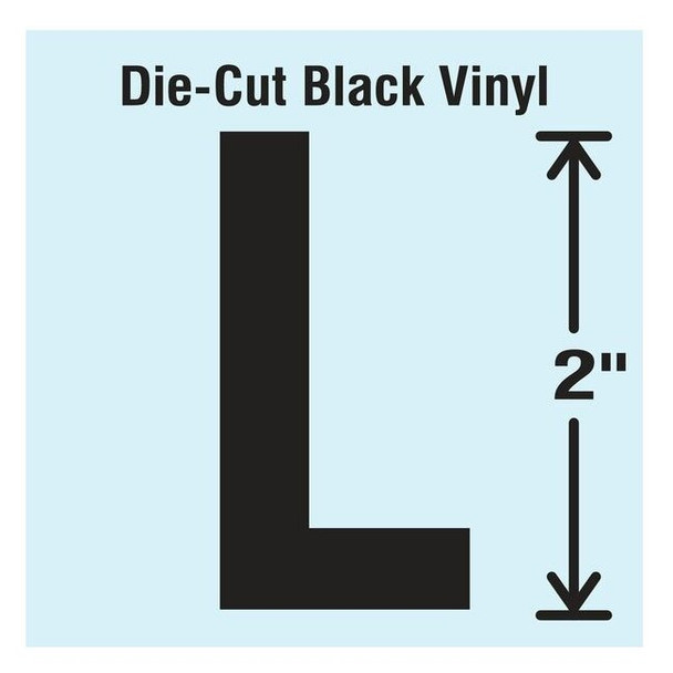 Stranco LetterLabel,Vinyl,2inH,1-1/4inW,PK10 DBV-2-L-10