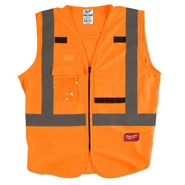 Class 2 CSA Compliant High Visibility Orange Safety Vest - 4X-Large/5X-Large