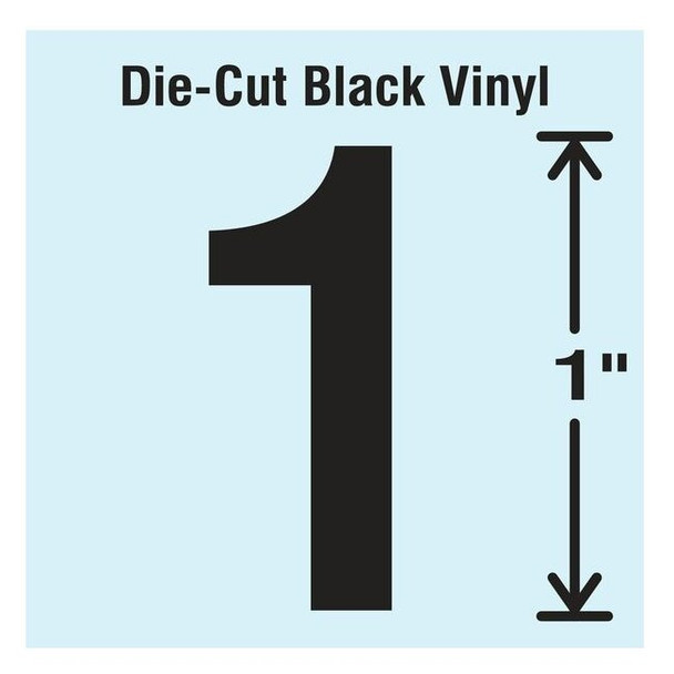 Stranco NumberLabel,Vinyl,1inH,5/8inW,PK10 DBV-1-1-10