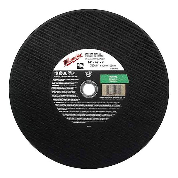 Abrasive Cut-Off Wheel, Type 1, 14 in Dia, 1/8 in Thick, 60 Grit