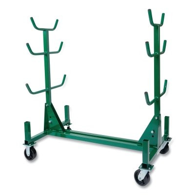 Mobile Conduit and Pipe Rack, 34 in W x 63-1/2 in H x 58-1/2 L, 1000 lb Load Capacity, Includes 4-Casters