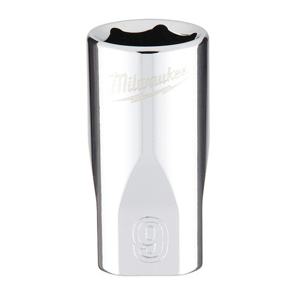 1/4 in. Drive 9mm Metric 6-Point Socket with FOUR FLAT Sides