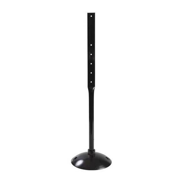 Brady Sign Base with Post, Round, ,Cast Iron Black, Baked Enamel, 48" L 86345