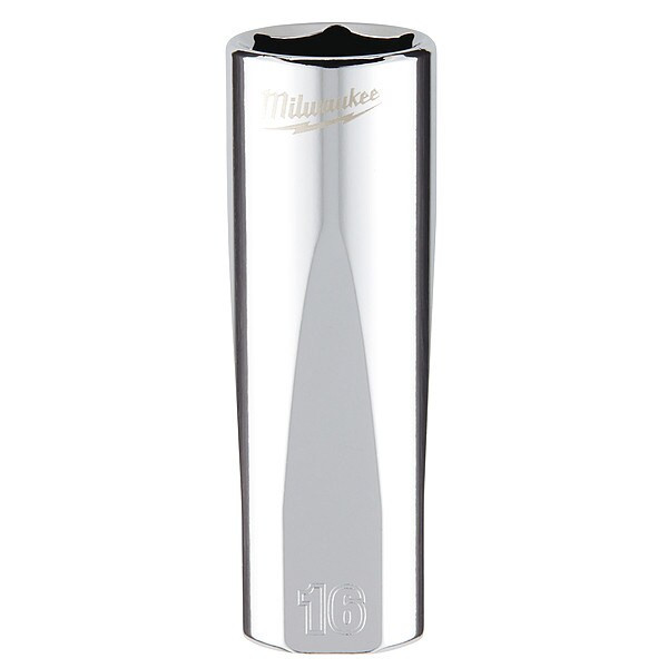 3/8 in. Drive 16mm Metric 6-Point Deep Socket with FOUR FLAT Sides