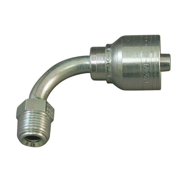 Eaton Aeroquip Crimp Fitting,90 deg.,1/4" ID,3/8",M 1AA3MFB4