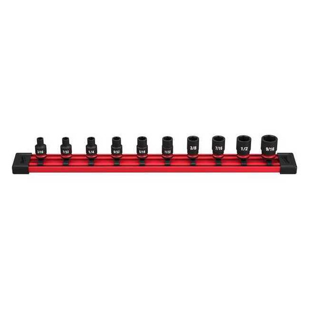 10 pc. SHOCKWAVE Impact Duty 1/4 in. Drive SAE Standard 6 Point Socket Set