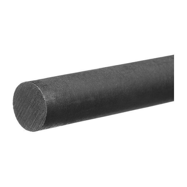 Black Acetal Homopolymer Acetal Homopolymer Rod 1 ft L, 1/4 in Dia.