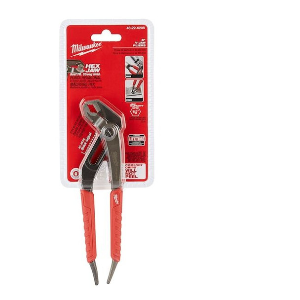 Milwaukee Tool 8" Comfort Grip Hex-Jaw Pliers 48-22-6208