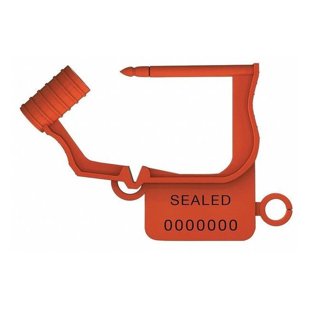 Universeal Padlock Seals,Orange,Plastic,PK50 UFLEX ORANGE50