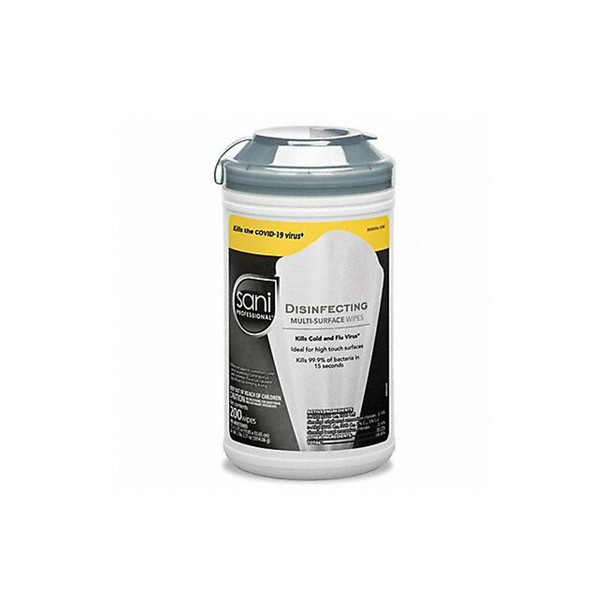 Sani Professional Disinfecting Wipes, 7-1/2 x 5-3/8", 200 Wipes, PK6 P22884