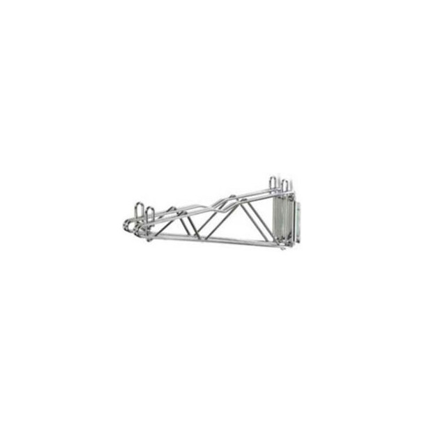 Nexel Silver Epoxy Fixed Double Shelf Wall Mount Bracket 24""D