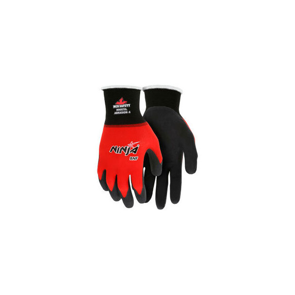 MCR Safety Ninja BNF Gloves 18 Gauge Nylon Shell Nitrile Coated Palm/Fingertips