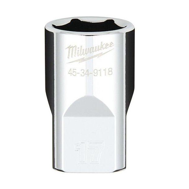 1/2 in. Drive 17mm Metric 6-Point Socket with FOUR FLAT Sides