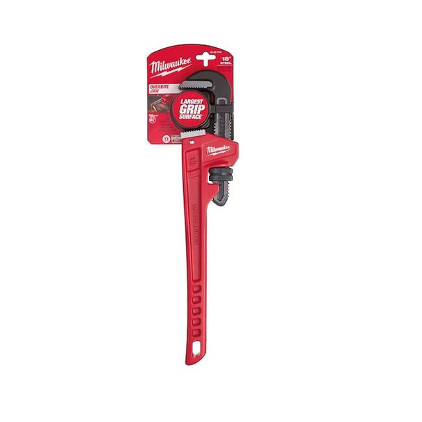 Milwaukee Tool 18 in L 2 1/2 in Cap. Alloy Steel Straight Pipe Wrench 48-22-7118
