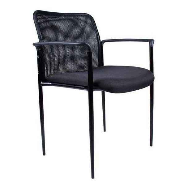 Guest Chair, Black Seat, Black Back, 24" W 24" L 33" H, Fixed, Polyester Seat