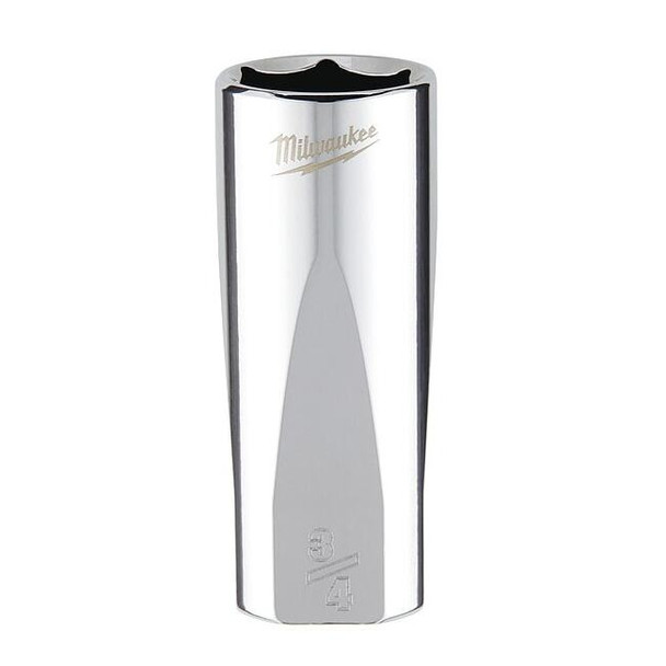 3/8 in. Drive 3/4 in. SAE 6-Point Deep Socket with FOUR FLAT Sides