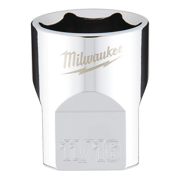3/8 in. Drive 11/16 in. SAE 6-Point Socket with FOUR FLAT Sides