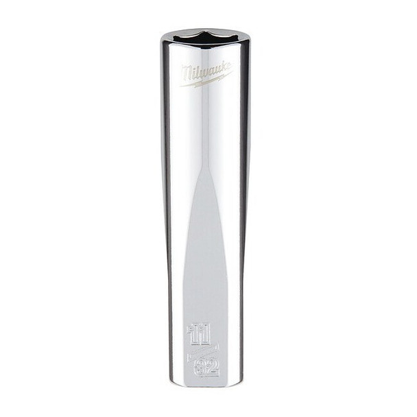 1/4 in. Drive 11/32 in. SAE 6-Point Deep Socket with FOUR FLAT Sides