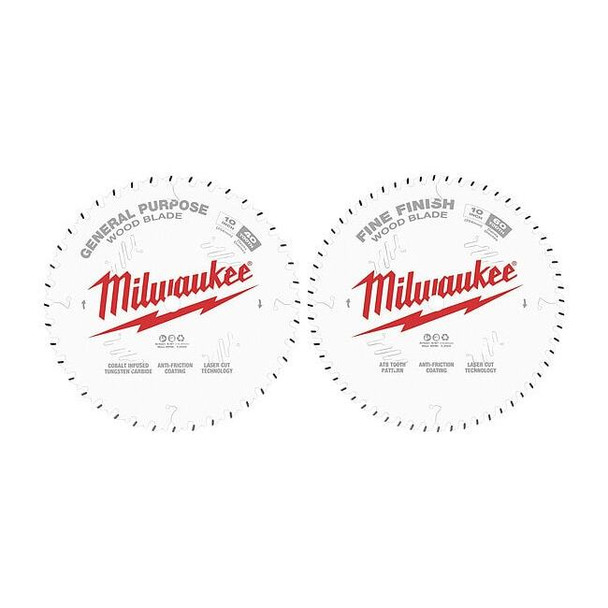 Circular Saw Two-Pack Wood Cutting Blades 10" 40T + 60T