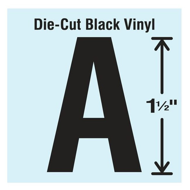 Stranco LetterLabel,Vinyl,1-1/2inH,7/8inW,PK10 DBV-1.5-A-10