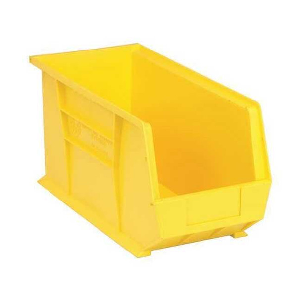 Hang & Stack Storage Bin, Polypropylene, Yellow, 9 in H, 8 1/4 in W, 18 in L