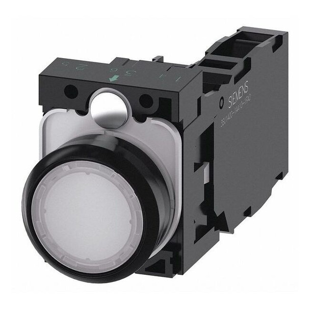 Siemens IllumPushButton,FullVolt,White,1NO/1NC 3SU1102-0AB60-1FA0