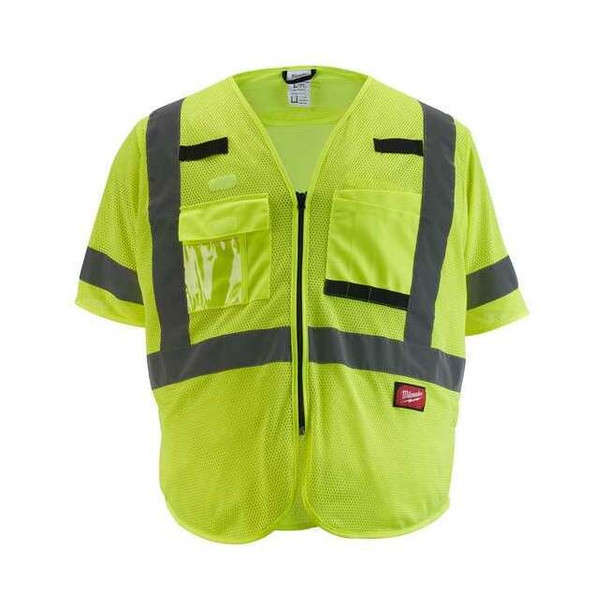 Class 3 High Visibility Yellow Mesh Safety Vest - Large/X-Large