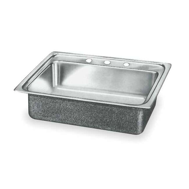 Elkay Drop-In Sink, Drop-In Mount, 3 Hole, 18" x 14", Stainless steel LR22193