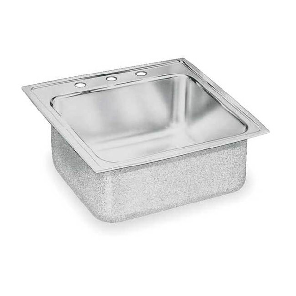 Elkay Drop-In Sink, 3 Hole, 16" x 13-1/2", Lustrous Highlighted Satin DLR1919103