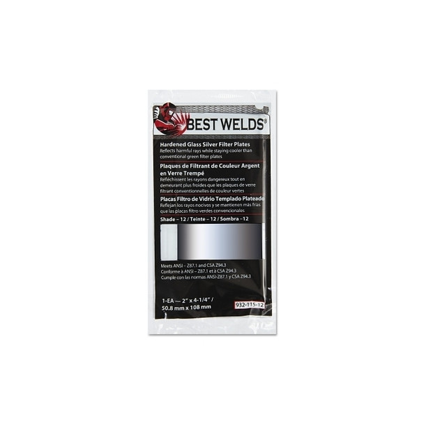 Glass Silver Mirror Filter Plate, Silver/12, 2 in x 4.25 in, Glass
