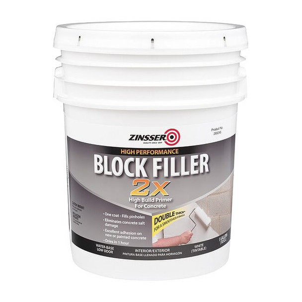 Zinsser Primer,Water,Acrylic,5 gal. Size,White 293248