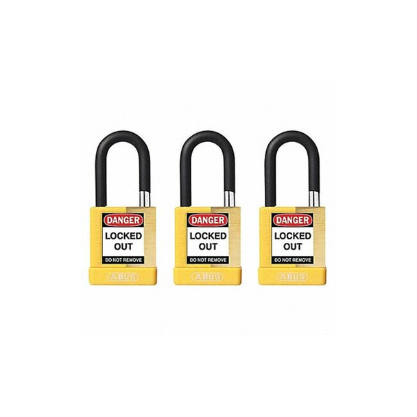 Abus Keyed Padlock,3/4"W x1-1/2"H Shackle,PK3 20074