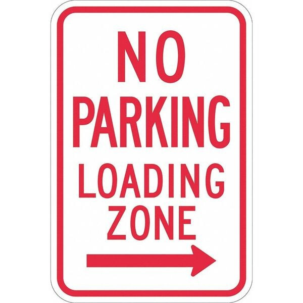 Lyle No Parking Loading Zone Sign,18" x 12, T1-1175-EG_12x18 T1-1175-EG_12x18
