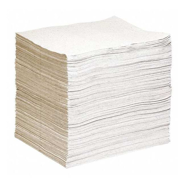 Spilltech Sorbent Pad, 24 gal, 19 in x 15 in, Universal, Gray, 100 PK GPC100S