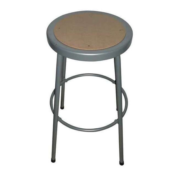 Manufacturer Varies Round Stool, Height Range 30", Hardboard Gray 44N707