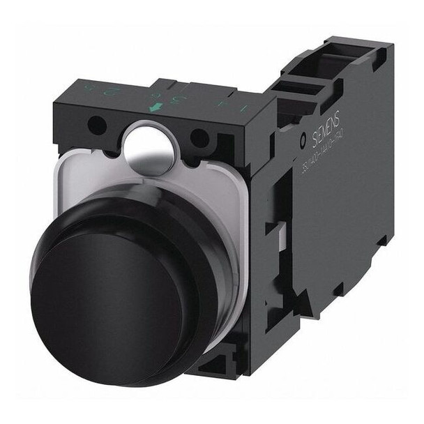 Siemens Push Button, 22mm, Black, Plastic Bezel 3SU1100-0BB10-1FA0