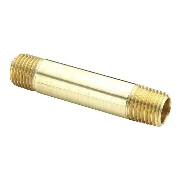 Parker Nipple Brass Nipple, 1/8 in Male NPT X 1/8 in Male NPT 215PNL-2-15