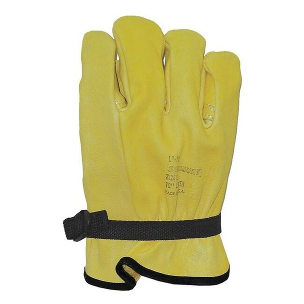 Electrical-Insulating Glove Protectors, Cowhide, 10" Length, Yellow, Size 9