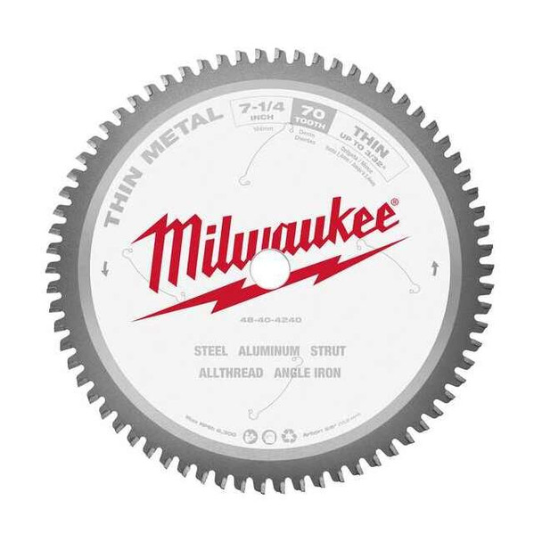 7 1/4 in. 70 Tooth Thin Metal Cutting Circular Saw Blade (5/8 in. Arbor)