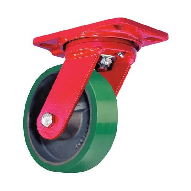 Hamilton Plate Caster,Swivel,Poly,8 in.,1500 lb.,Grn,A S-HS-8DB