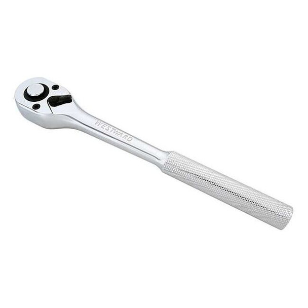 1/2" Drive, 72 Geared Teeth, Pear Head Hand Ratchet, 10" L, Chrome Finish